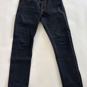 Nudie Jeans Lean Dean Slim Tapered – Dry Japanese Selvedge – Dark Blue – 30W